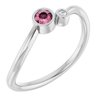 Sterling Silver Pink Tourmaline and .02 CTW Diamond Two Stone Ring Ref. 14038158